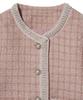 Vivabrown 85-Vivaj050 Line Point Crop Tweed Jacket Pink
