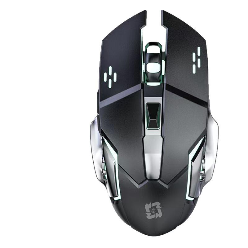 Mecha Style Silent Click Rechargeable Wireless Mouse for Laptop, Desktop, Office & Gaming