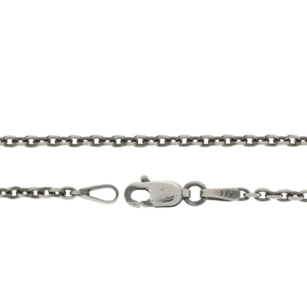 [Shinjuku Gin No Kura] Oxidized Azuki Chain (50cm) Approx. 2.1mm Wide, Thin, Sterling Silver 925 Necklace, Men's, Chain Only