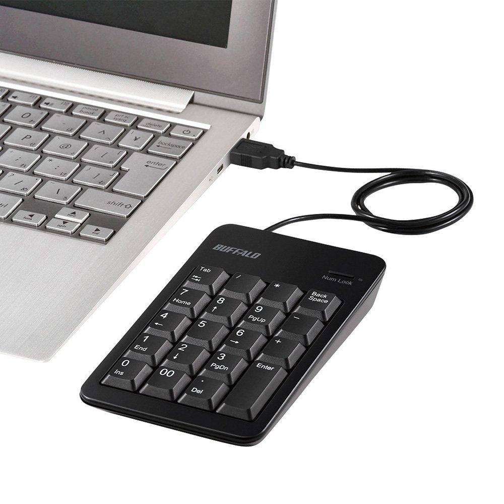 Buffalo BUFFALO Wired Numeric Keyboard with Tab Black BSTK100BK Key,