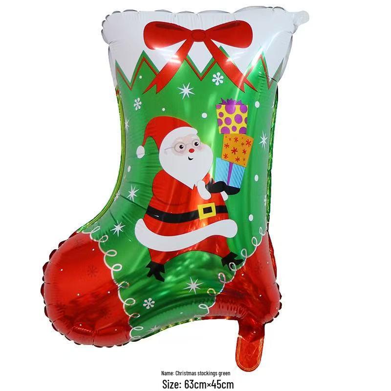 Large Christmas Tree and Santa Claus Aluminum Foil Balloons for Window Display 