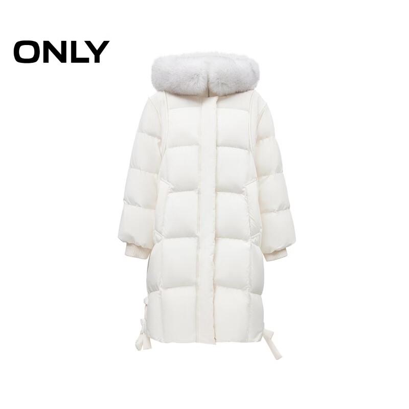 ONLY Women's 2025 Winter 90% Goose Down Mid-Length Hooded Puffer Coat