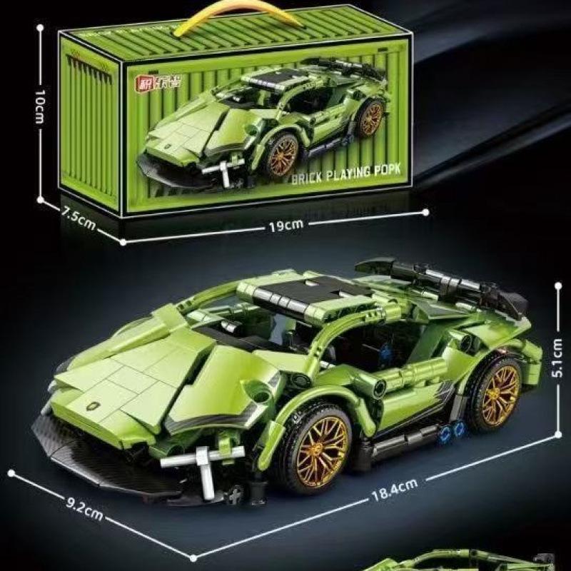 1:14 Cyberpunk 911 Lamborghini Racing RC Car Model - Assembly Toy Building Blocks Sports Car