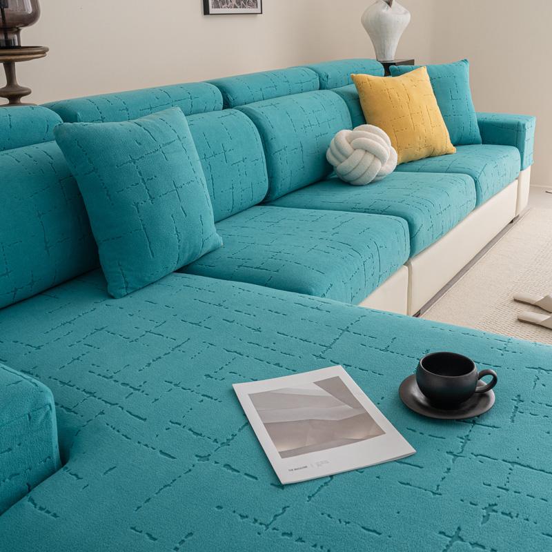 

Чехол для дивана из жаккарда, эластичный чехол для дивана, индивидуальный чехол для подушки сиденья, эластичный чехол, наборы, защита мебели, подходит для домашних животных Plus XXL(chaise lounge) светло-синий