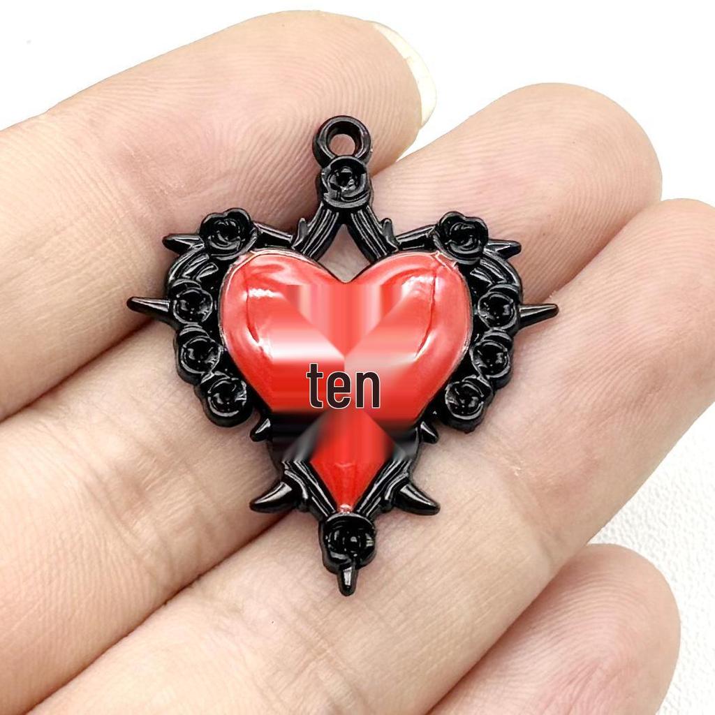 European & American Retro Dark Style Rose & Cross Pendant Accessories