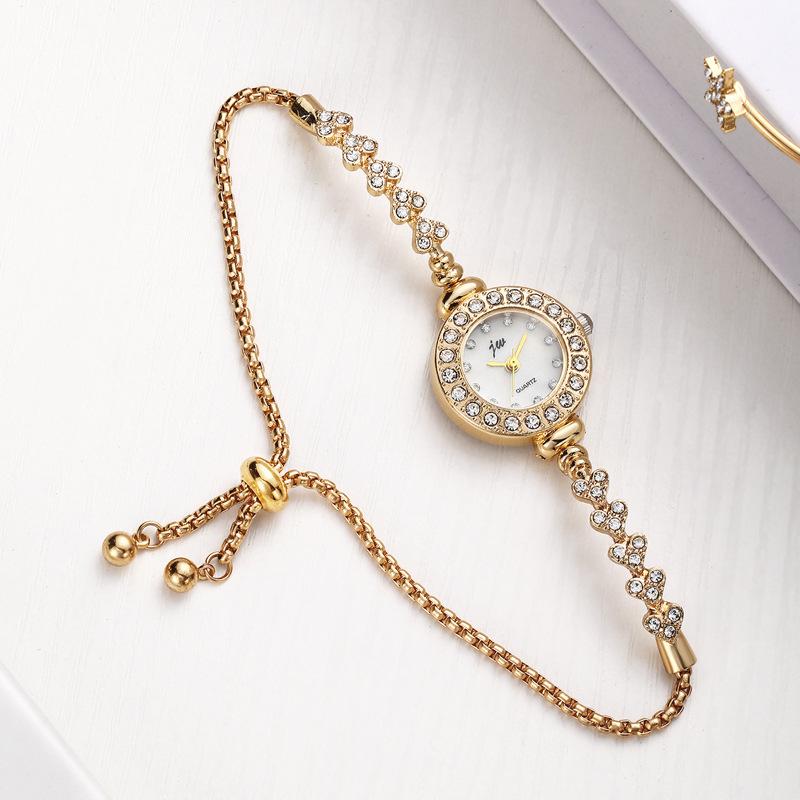 Montre-Bracelet Pleine de Diamants pour Femme Montre Bijou à Cordon Coulissant Niche Luxe Léger Montre à Quartz pour Femme