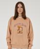 ASTRAL PROJECTION Wink Beardoll Oversized Drop Shoulder Sweatshirt_Peach