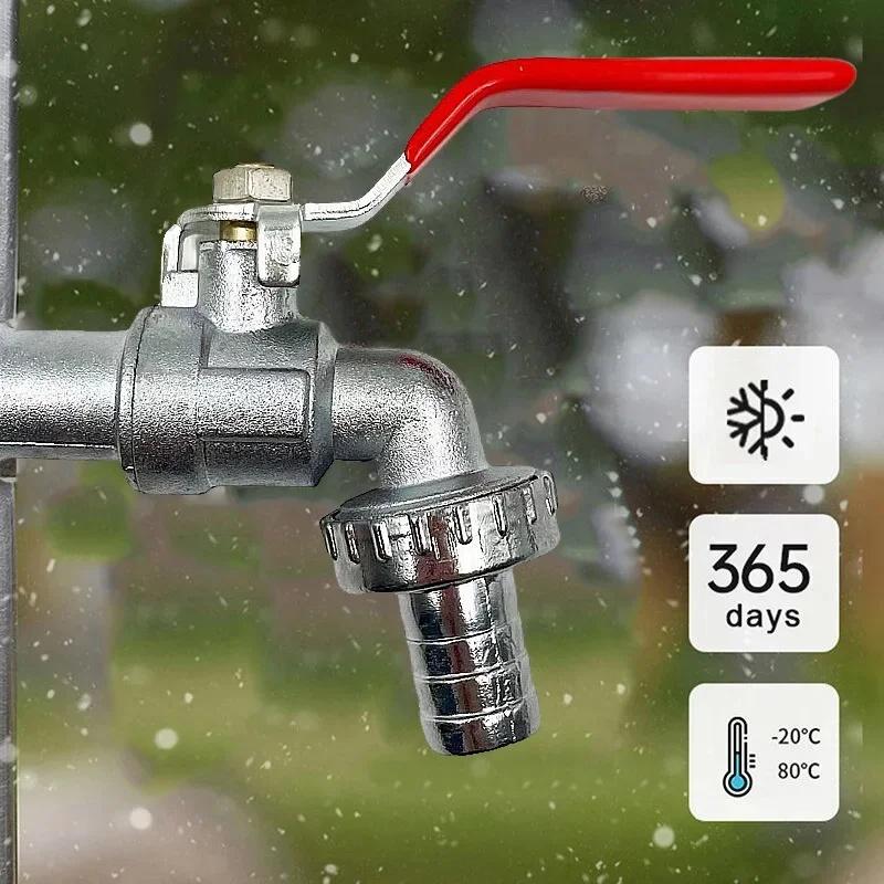 1/2inch Garden Irrigation Brass Faucet IBC Tank Water Tap Single Outlet Valve Replacement Antifreeze Outdoor Balcony Accessories