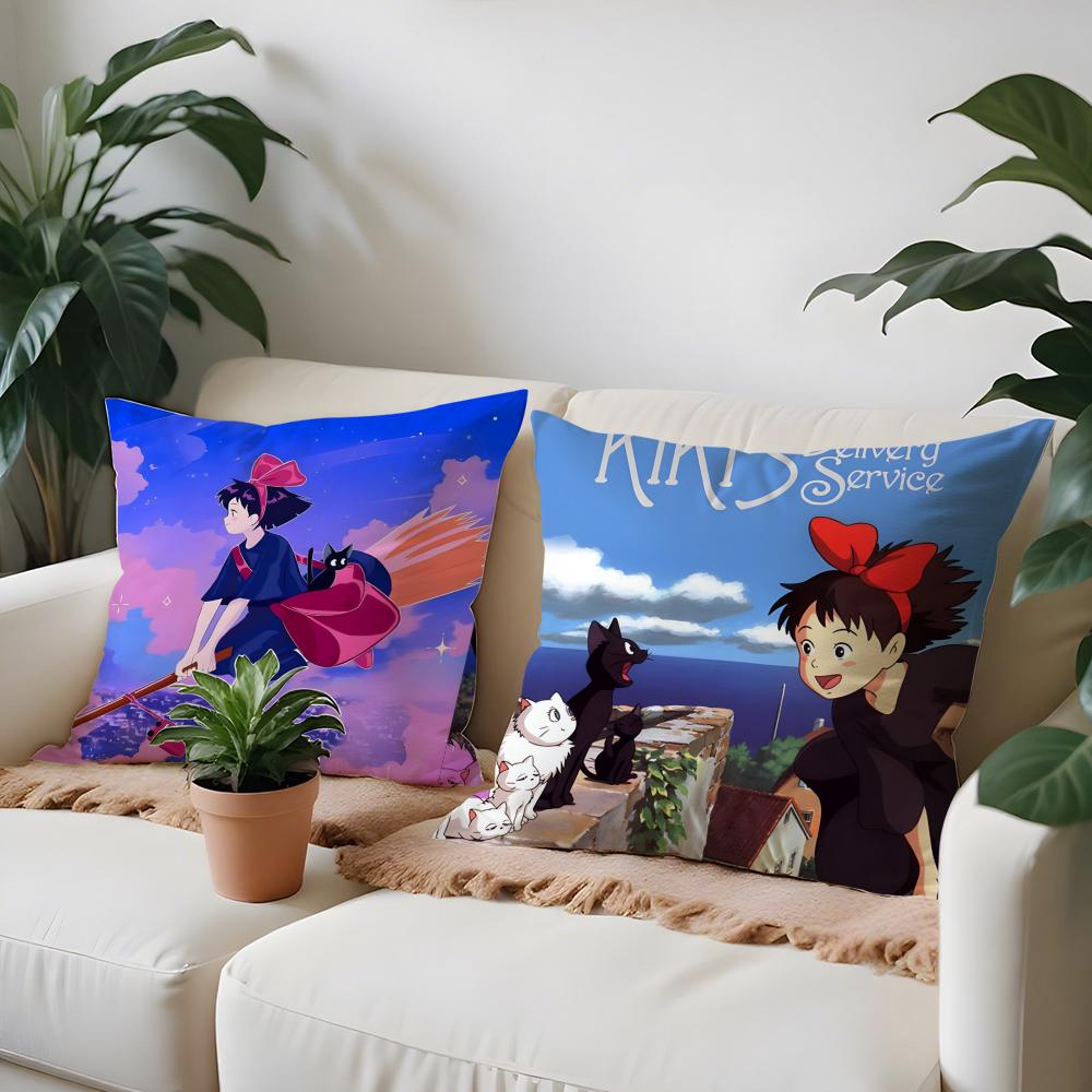 k-Kiki's Delivery Service Pillow Case Living Room Sofa Decorative Cushion Cover Simple Household Light Luxury Printed Pillow