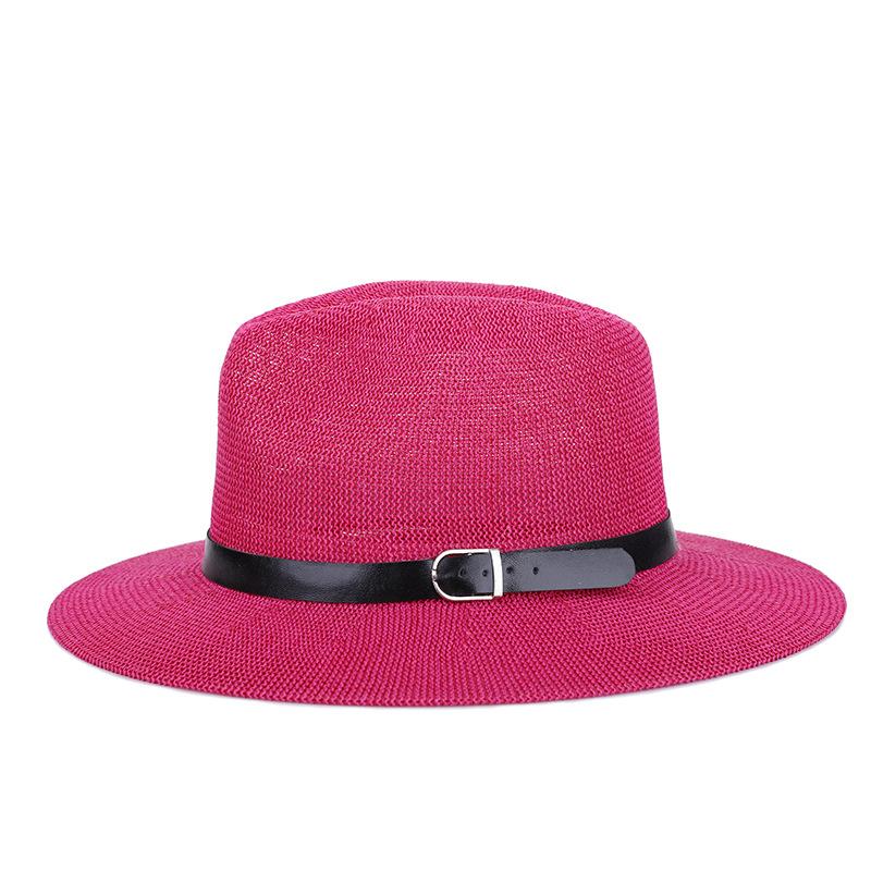 Hat Women's Summer Grass Yarn Simple Neutral Men's and Women's Sun Hats for Outdoor Travel and Leisure