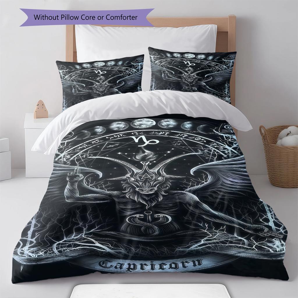 Satan Symbol Mönster Sängkläder, Täcke Set Täckeöverdrag Örngott Hemma Födelsedagspresent (1 * påslakan + 2 * örngott, utan kärna)