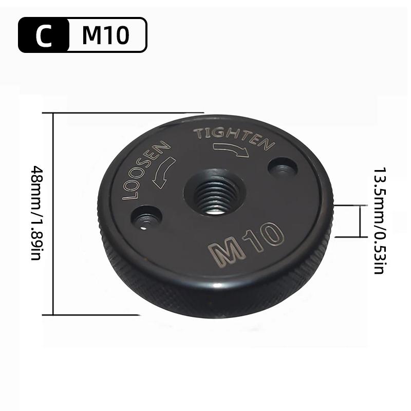 

Самоблокирующаяся прижимная пластина для угловой шлифовальной машины M10 M14 Резьба 5/8-11 Пластина для угловой шлифовальной машины Быстросъемная фланцевая гайка Инструмент с электроприводом