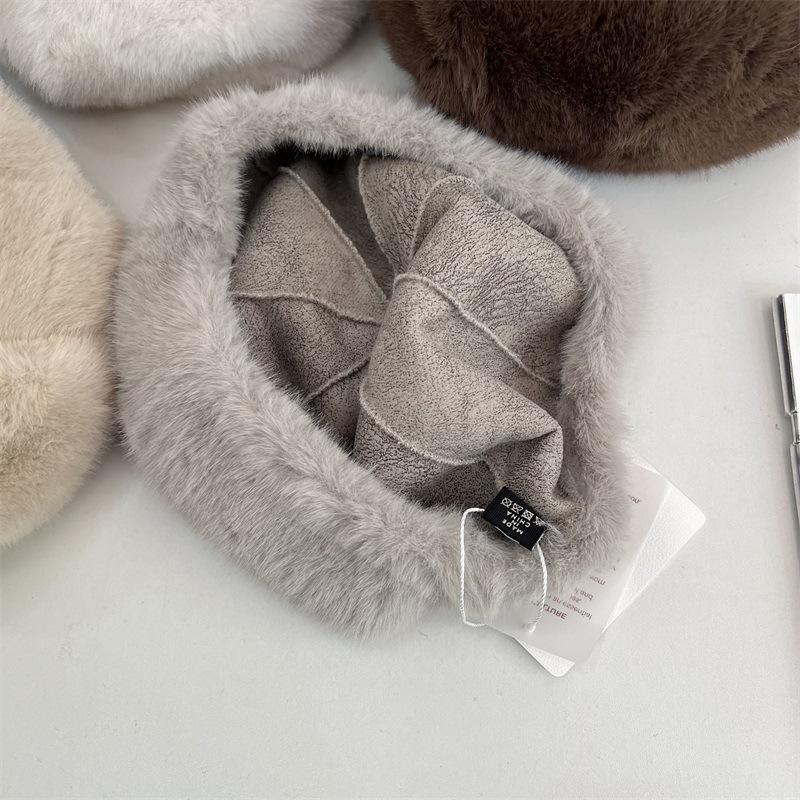 New Plush Beret Women's Autumn and Winter Daily Versatile Octagonal Hat Sweet and Cute Retro Painter Hat Tide