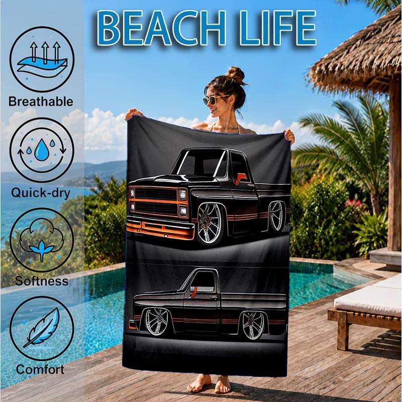 Thunder Truck Journey Beach Towel, Microfiber Beach Towel, Perfect For Pool, Beach, Travel, Home Decor Beach Party Fan gifts