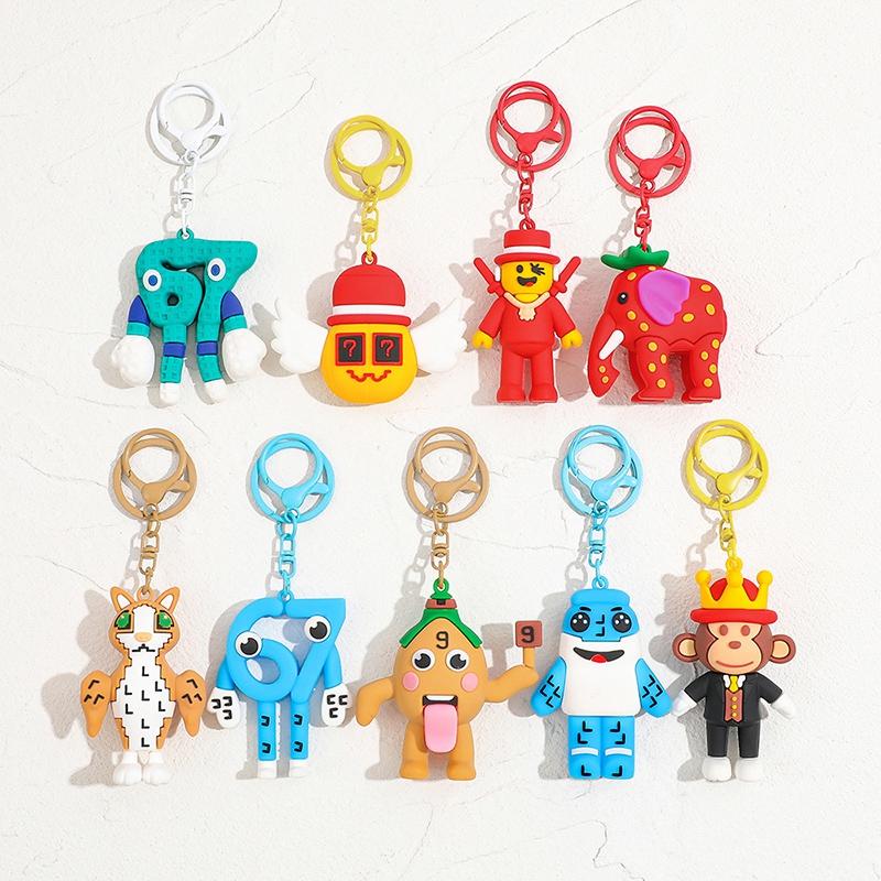 67 Keychains Cartoon Brainrot Keychain Hanging Ornament for Bags Party Favors Gift Six Seven Keyring Hanging Pendants
