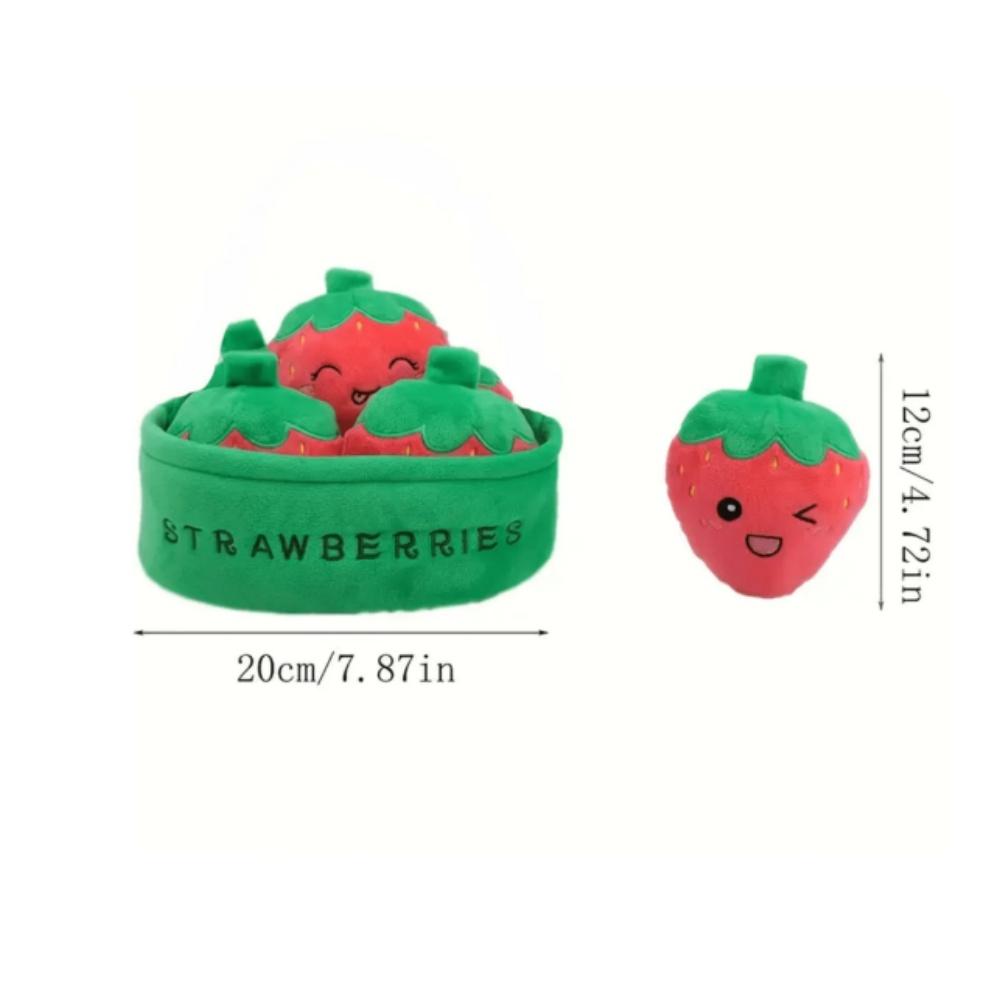 

20cm Cute And Charming Cartoon A Basket of Strawberry Plushie Plush Toy Stuffed Fruit Playthings Strawberry Kid Adorable Xmas Birth Date Gifts красный