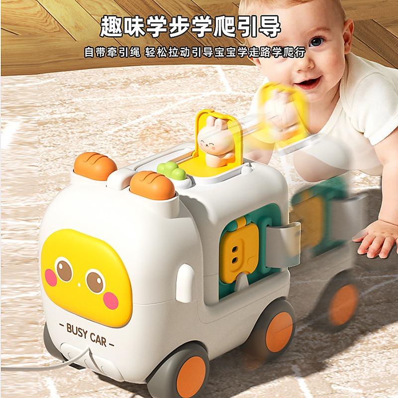 Baby Montessori Busy Cube Bus Toy With Light And Sound Educational Learning Toy For Toddlers