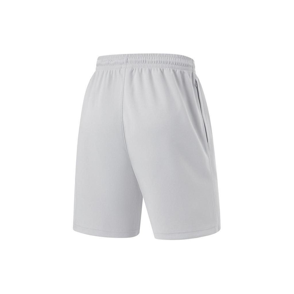 Li Ning Fitness Series Logo Breathable Moisture-Wicking Sports Knit Casual Shorts Men Shorts Mist-Gray AKSU471-4