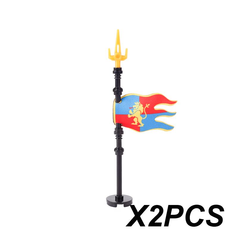 Middle Ages Empire Flag Pole Building Blocks Military Castle Lion Teutonic Knight Soldier Figures Roman Warrior Sheild Brick Toy