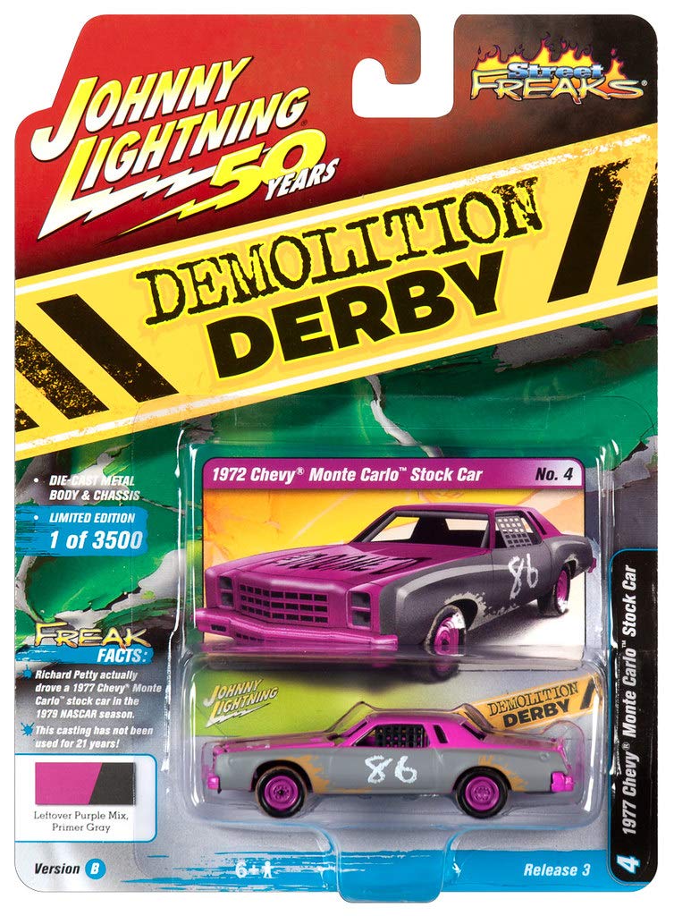Johnny Lightning Street Freak 1977 Chevrolet Monte Carlo 164 Ver.B Purple/Gray