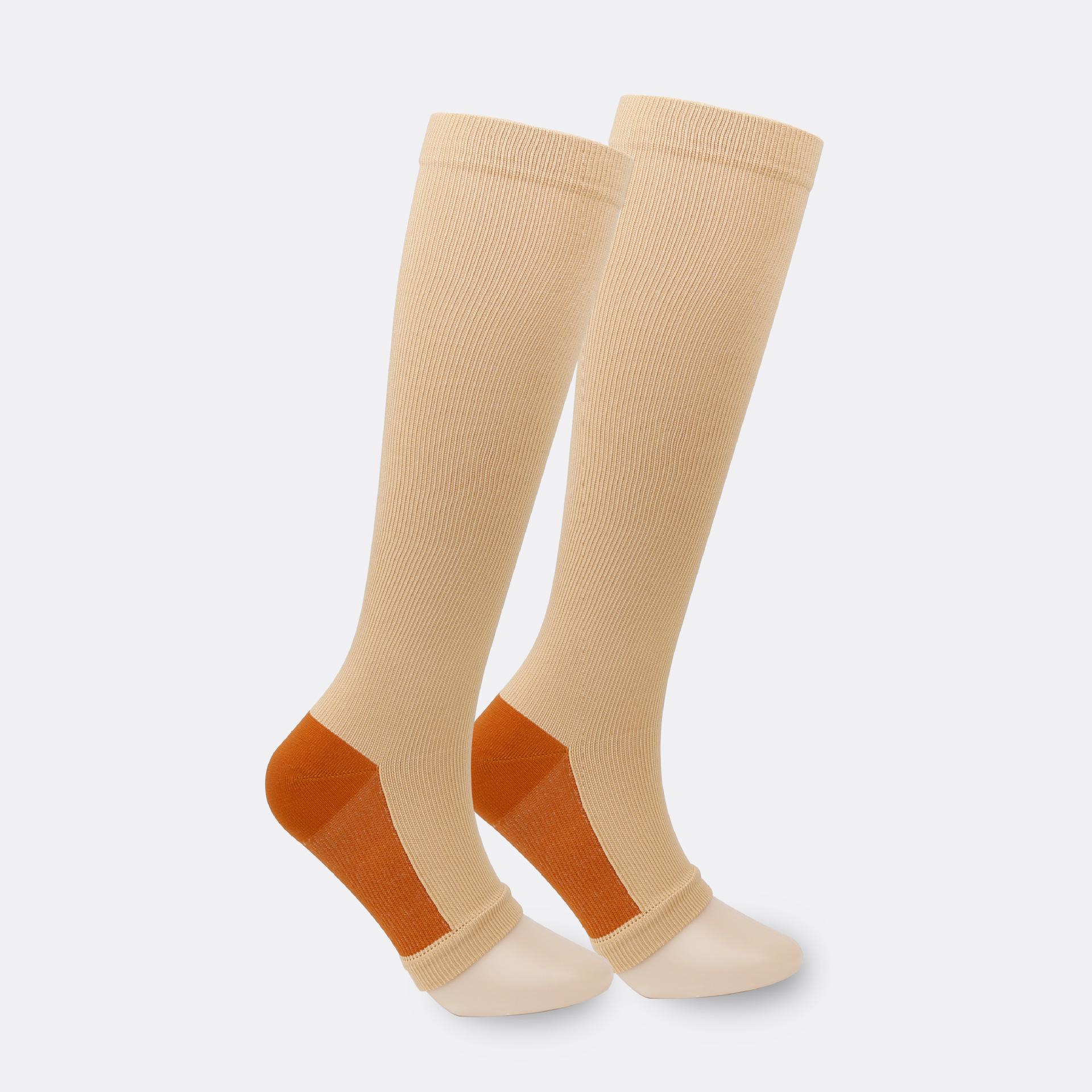 

Модные унисекс черно-белые компрессионные носки для бега с открытым носком XXL