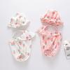 Baby Mädchen Sommer Ärmellose Schlinge Baumwolle Drucken Niedliche Einteilige Overall Strampler + Hut