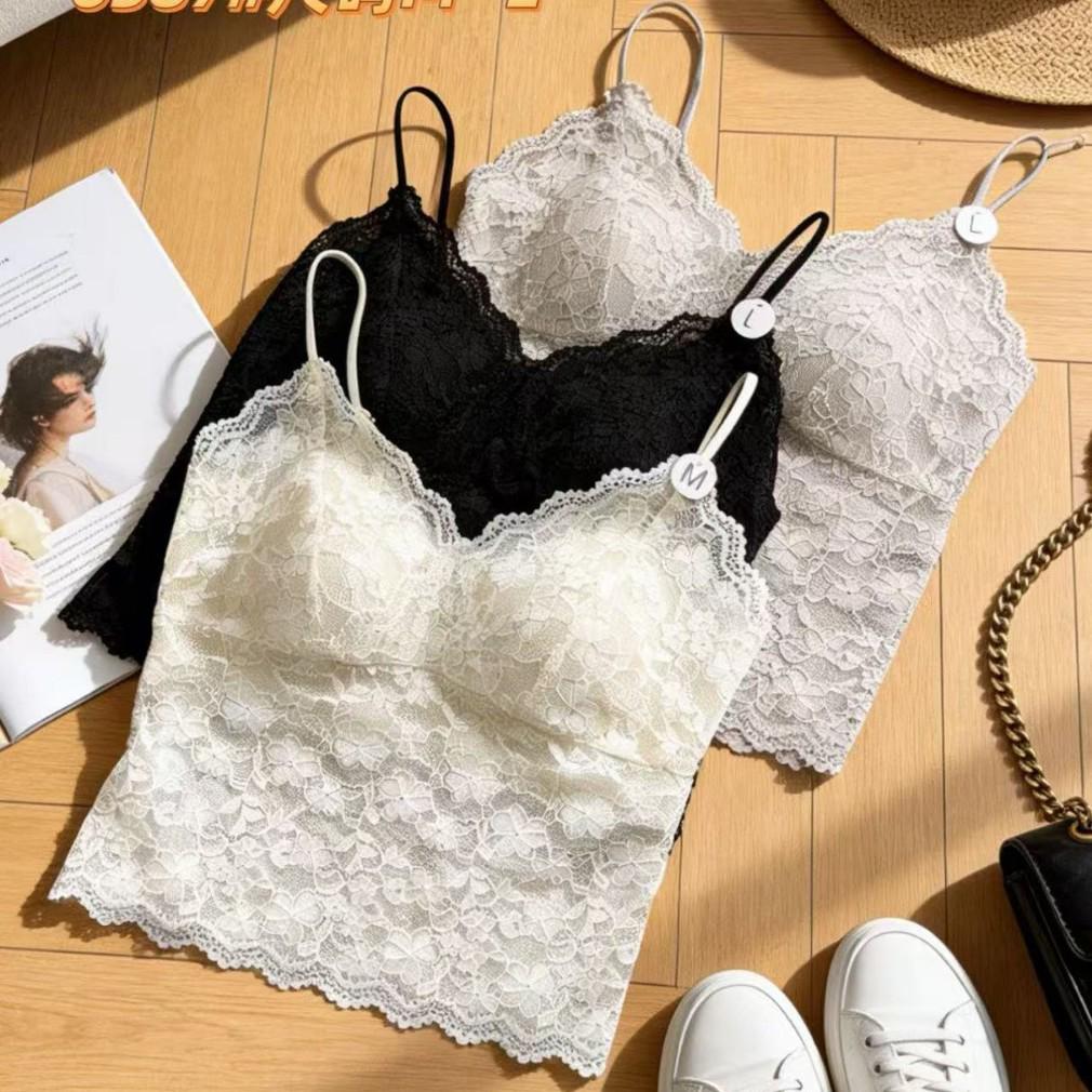 Romantic Lace V-Neck Seamless Camisole - Comfortable, Exquisite, Elegant Luxury for Women Medium белый