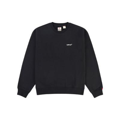 Levis Letter Logo Loose Fit Crew Neck Long Sleeve Sweatshirt Men Sweatshirt Black A0717-0000