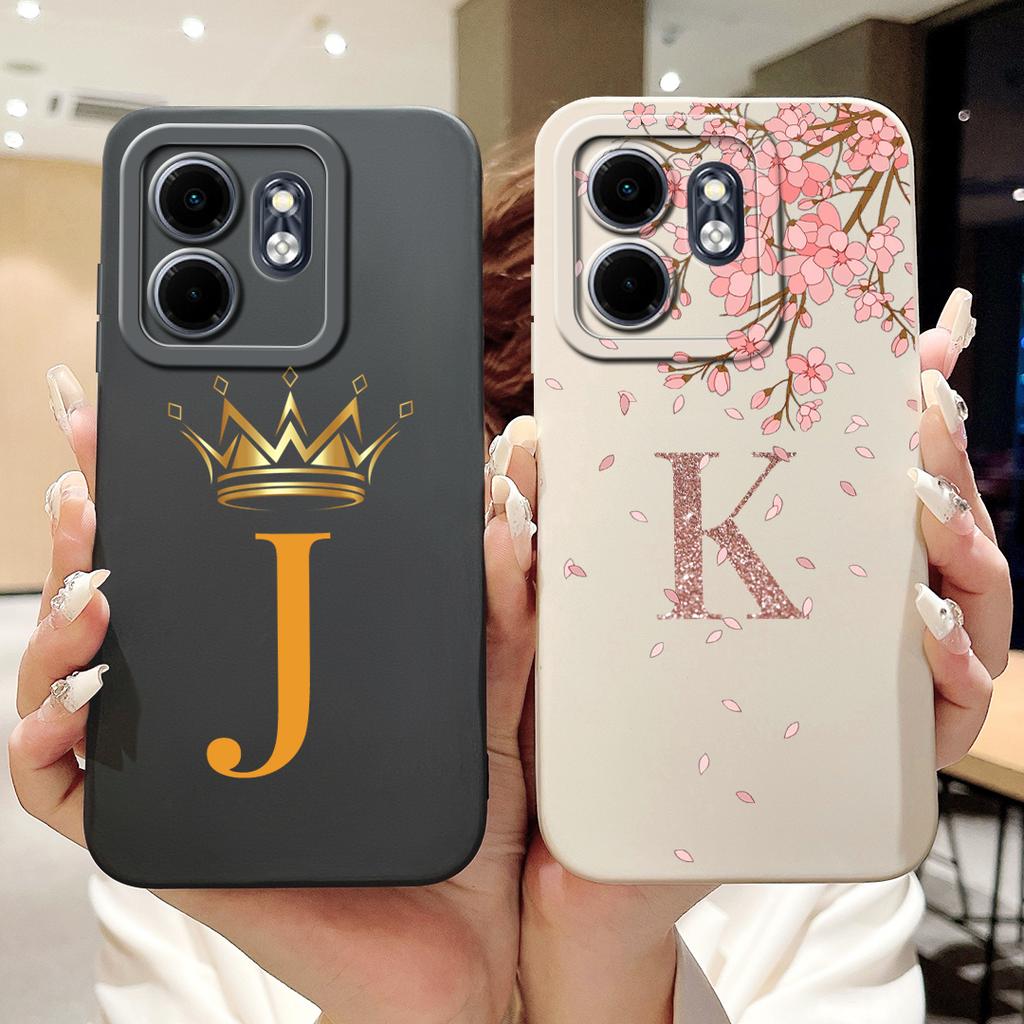 For Infinix Hot 50i 4G Case Smart9 X6532 Cute Crown Letters Cover Soft Silicone Phone Case For Infinix Smart 9 Hot50i X6531 Bags