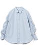 B:MING LIFE STORE by BEAMS Women's 2-Way Shirred Shirt, Blue, One Size, Large/Sized Shirt/Blouse