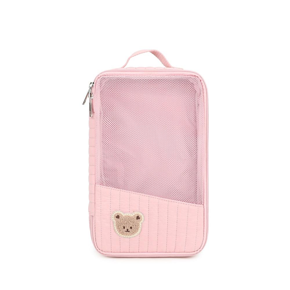 

Cotton Diaper Bag Portable Separate Storage Stroller Hanging Bag Travel Change Washing Storage Bag For Baby Clothes and Diapers розовый