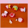 Kirby Cute Cartoon Burger French Fries Chef Style Food Series Model Set Ornament