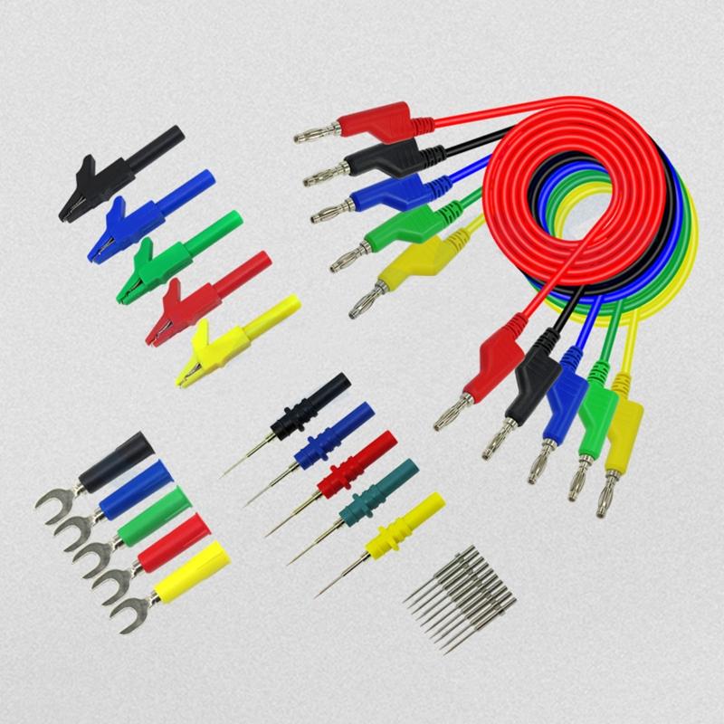 Bananenstecker zu Bananenstecker Messleitungssatz Stapelbare Bananensteckerdraht Messkabelleitung für Multimeter Elektrischer Messdraht