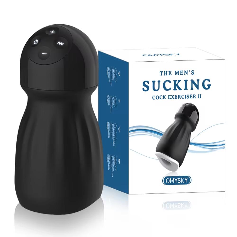 New Sucking Masturbator 10 Vibration Penis Massage Glans Stimulator Vibration Lasting Delay Endurance Training Glans Trainer Male Oral Sex Toy