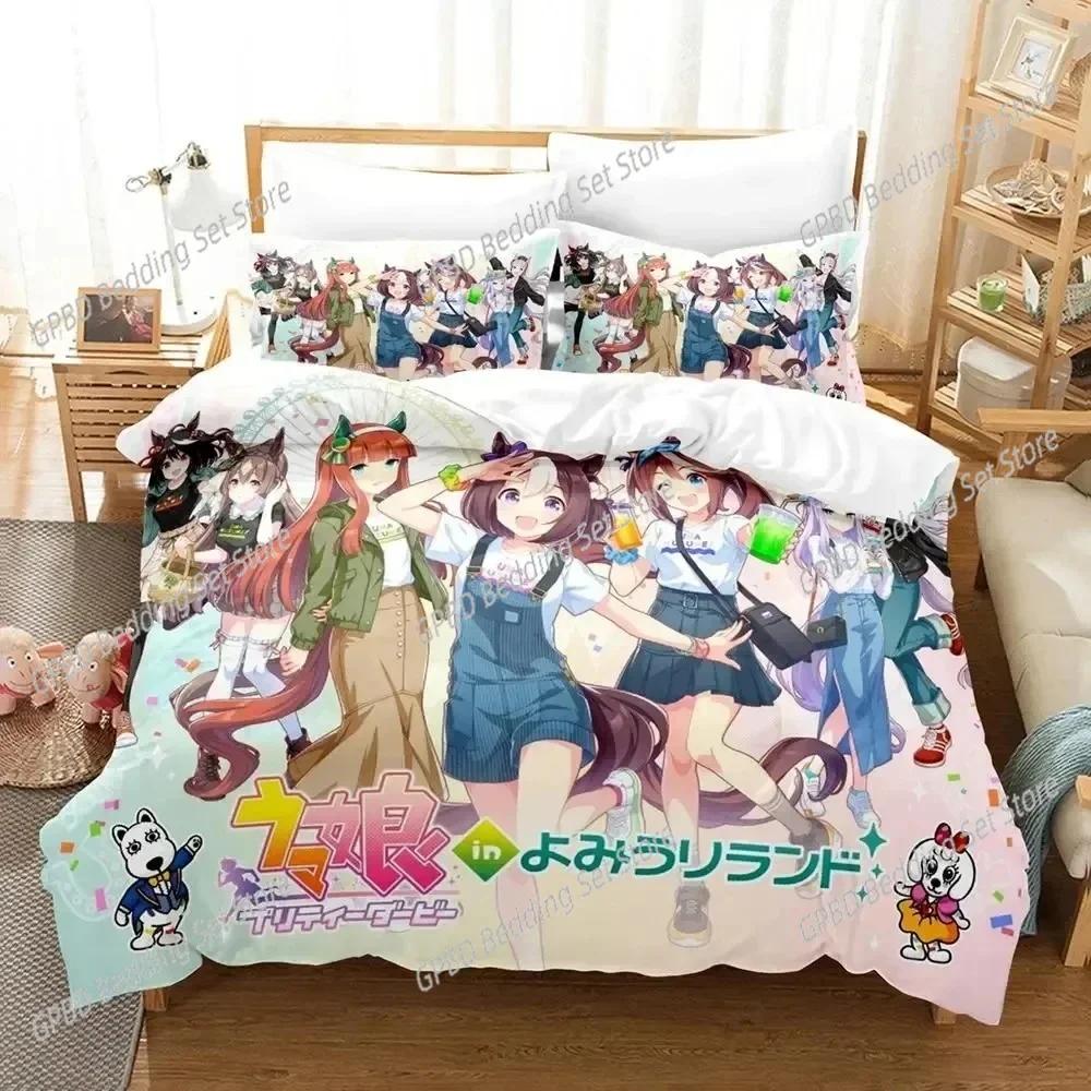 Comforter Anime Uma Musume Pretty Derby Bedding Set Bedroom Soft Modern S Comefortable Kids
