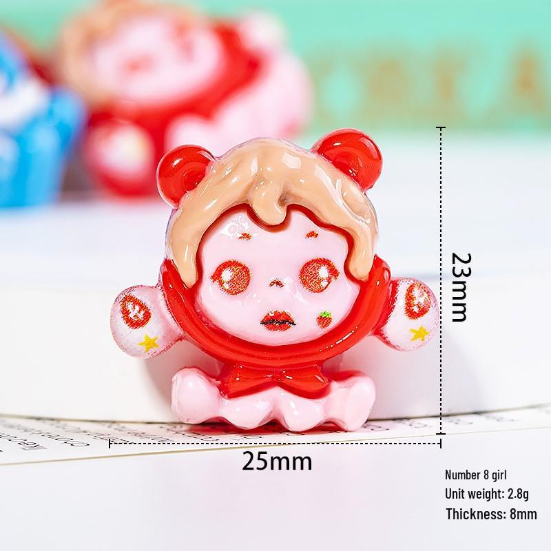 Cartoon Girl Resin Accessories: Cute Sitting Pose DIY Phone Case, Keychain, and Headwear Components