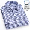 New 100% Cotton Oxford Mens Striped Plaid Shirts Long sleeve Male Business Casual High Quality Formal Shirt For Men Social Shirt
