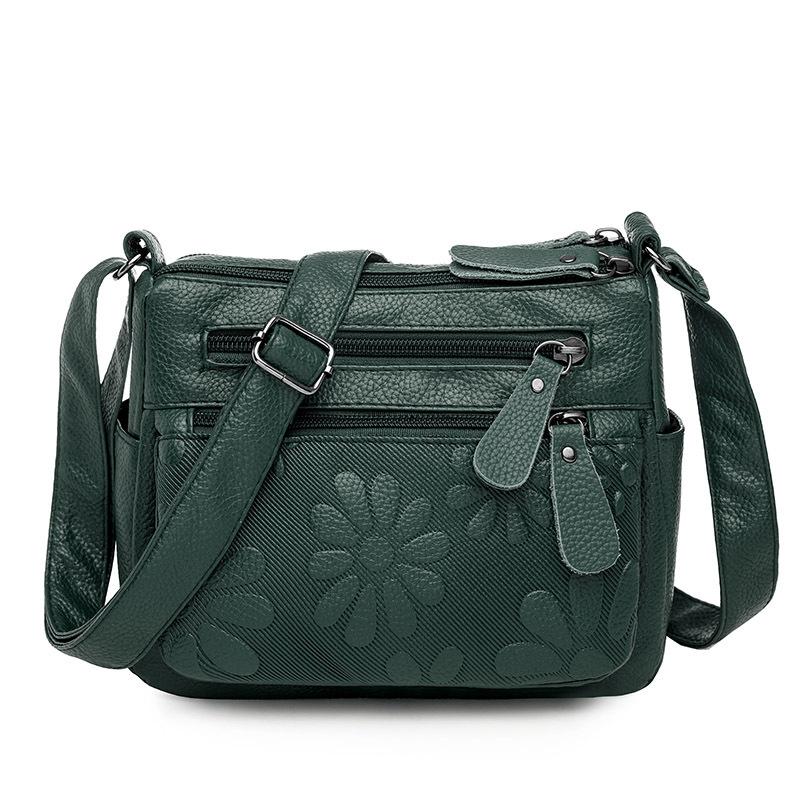Middle-aged Women Bag Mother Large Capacity Soft Leather Fashion Middle-aged and Elderly Single Shoulder Oblique Span Bag