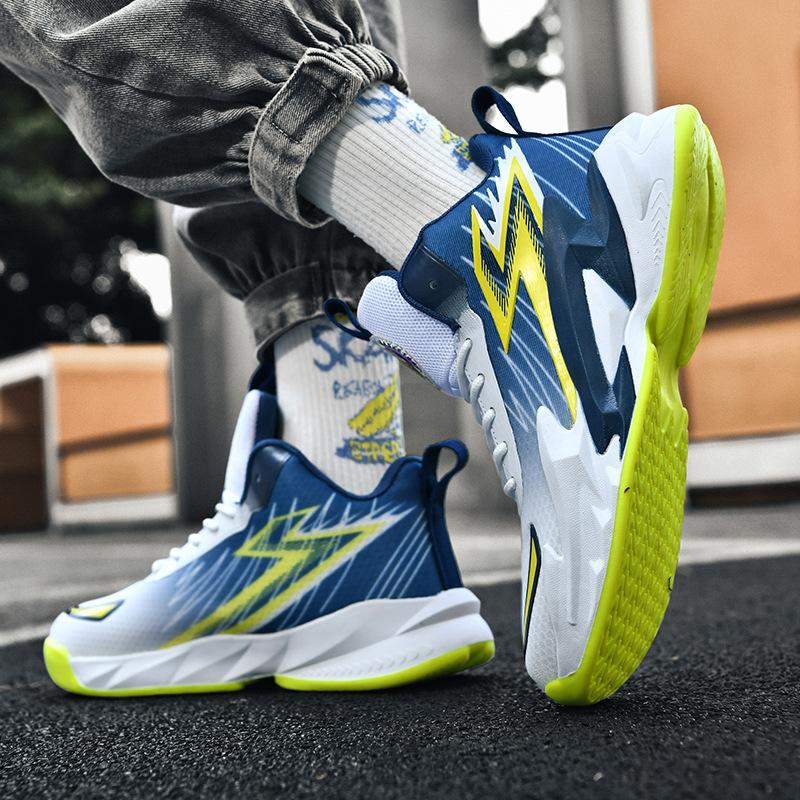 New Basketball Shoes Men's High-top Boots Cement Actual Sports Shoes Students Youth Training Shoes Non-slip Shock Absorption