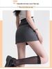American Spicy Black Sexy High-Waist A-Line Midi Skirt for Plus Size Women