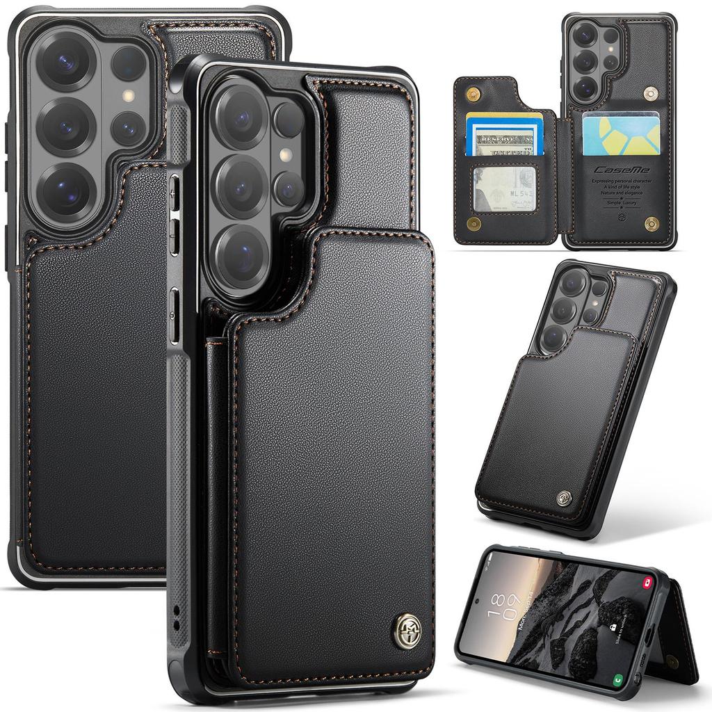 CaseMe Premium PU Leather Case For Samsung Galaxy S26+ S25 S24 S23 S22 S21 S20 Plus Ultra FE Card Wallet Holder Phone Back Cover Protector Skins