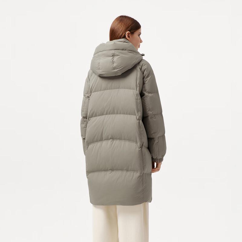 Tanboer Women's Mid-Length Detachable Hood Down Jacket