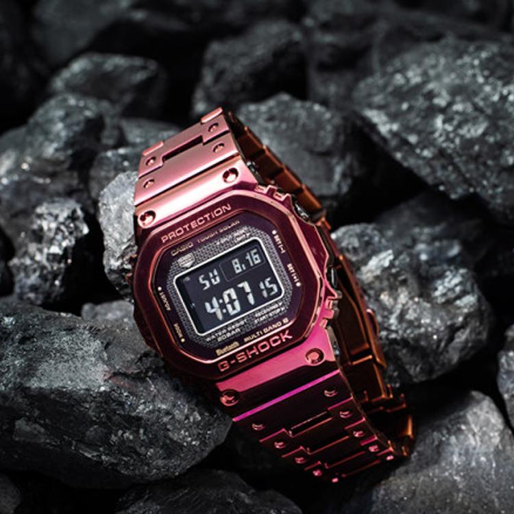 G-Shock Metal Evolution B5000 Quadratisch Iron Man Farbe Sechs Funkwellen Quarzwerk Metallarmband Uhr Herrenuhren Schwarz GMW-B5000RD-4PRT