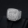 Ring ny hiphop-ring diamant firkantet BOSS-bokstav herrering