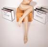 30 Deniers Oil Shine High Waist Tights Glitter Shiny Glossy Transparent Pantyhose Open Crotch Sexy Nylon Silk Hosiery Underwear
