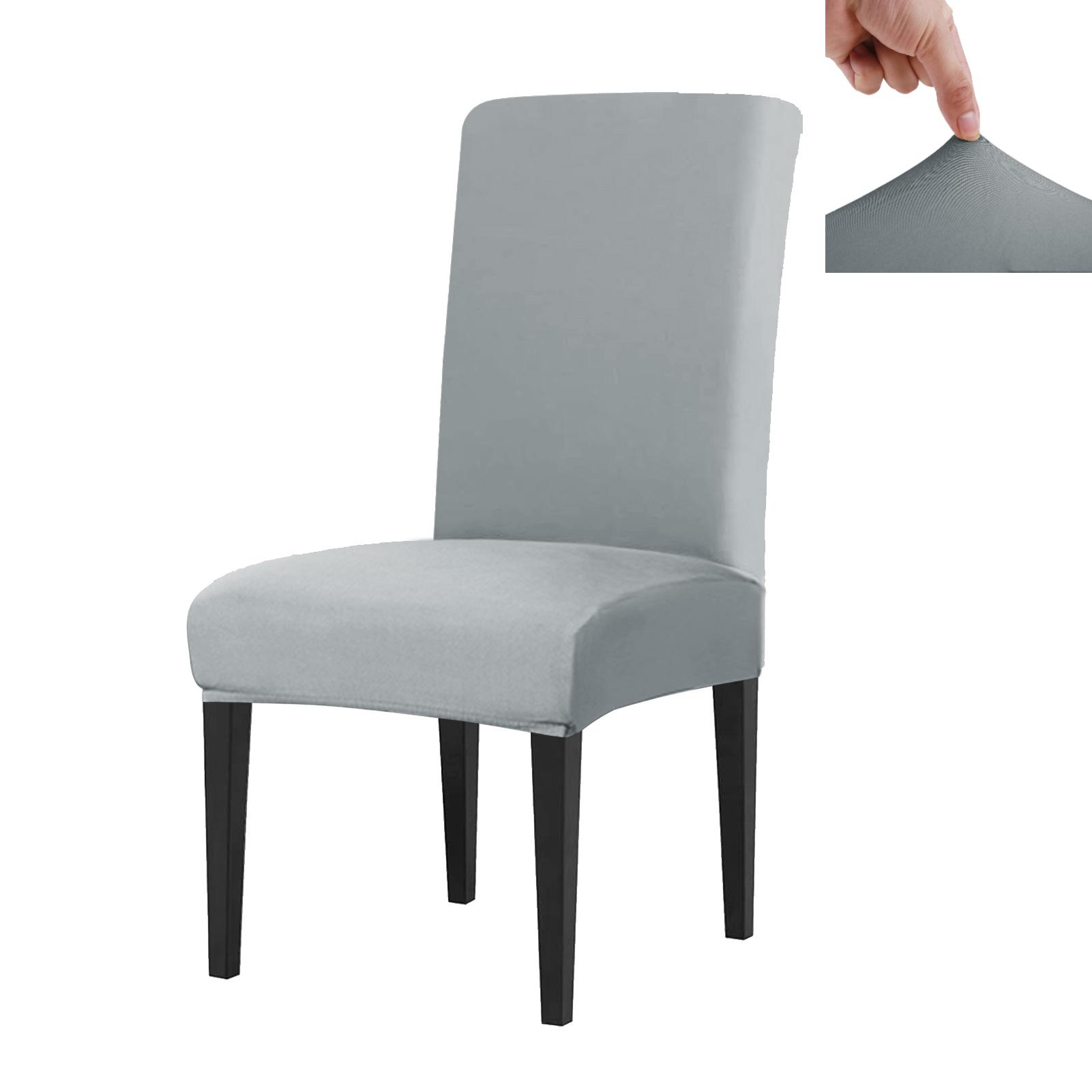 

Set of 4 Elastic Chair Cover Dining Room Slipcovers Stretch Solid Removable Seat Protector Furniture Protector Office Home Decor 4PC