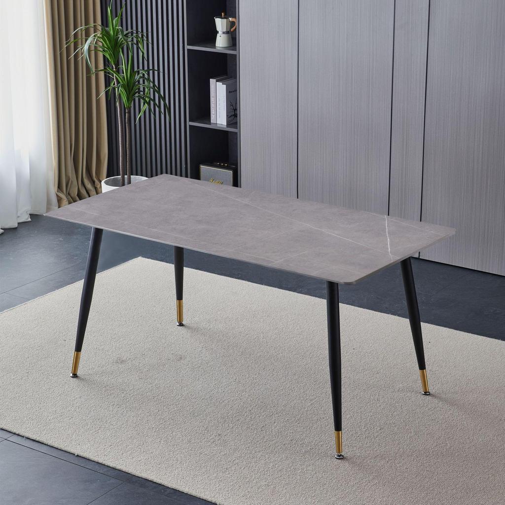 Modern Minimalist Italian Rock Slab Dining Table Set for Small Apartments