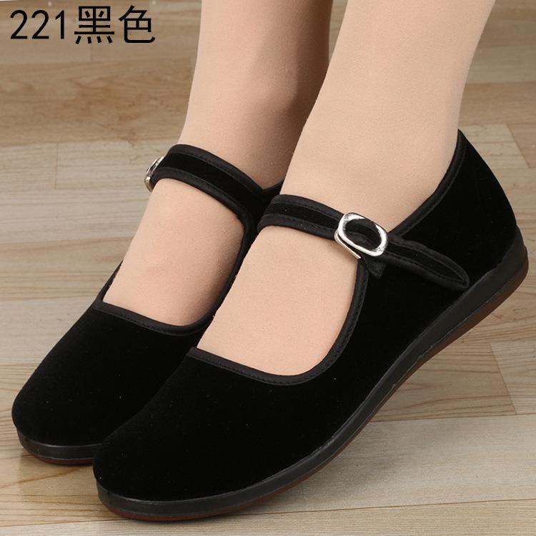 

Летняя тканевая обувь 2025 года, нескользящая обувь, дышащая обувь на мягкой подошве, черные одинарные туфли для мамы 40