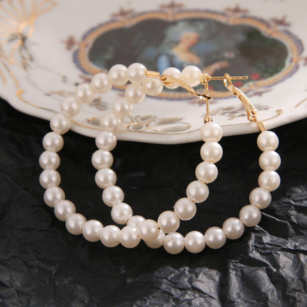 Móda Jednoduchá Zlatá barva Kovové kruhové náušnice Módní kruhové kruhy Statement Náušnice pro ženy Party šperky