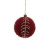 Durable Plastic Flocked Christmas Ball Red&Gold Suspensable Xmas Ornament Ball 8cm Christmas Tree Balls Scene Supplies